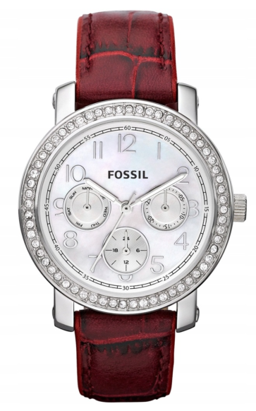 Bracelet de montre Fossil ES2981 Cuir Rouge 18mm